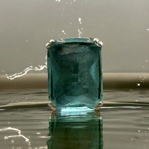 Silpada Aquamarine Blue and Silver Ring Size 7.5